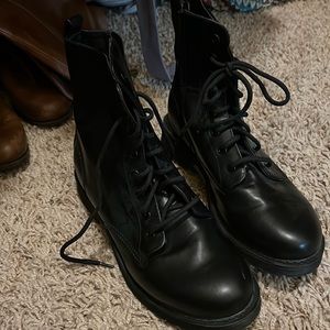 Black combat boots